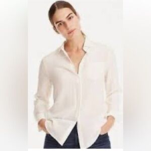 Jcrew silk button down blouse in Ivory, NWT, size 8